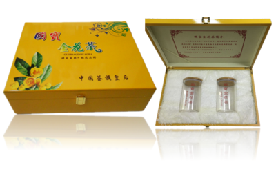 黄色金花茶木盒